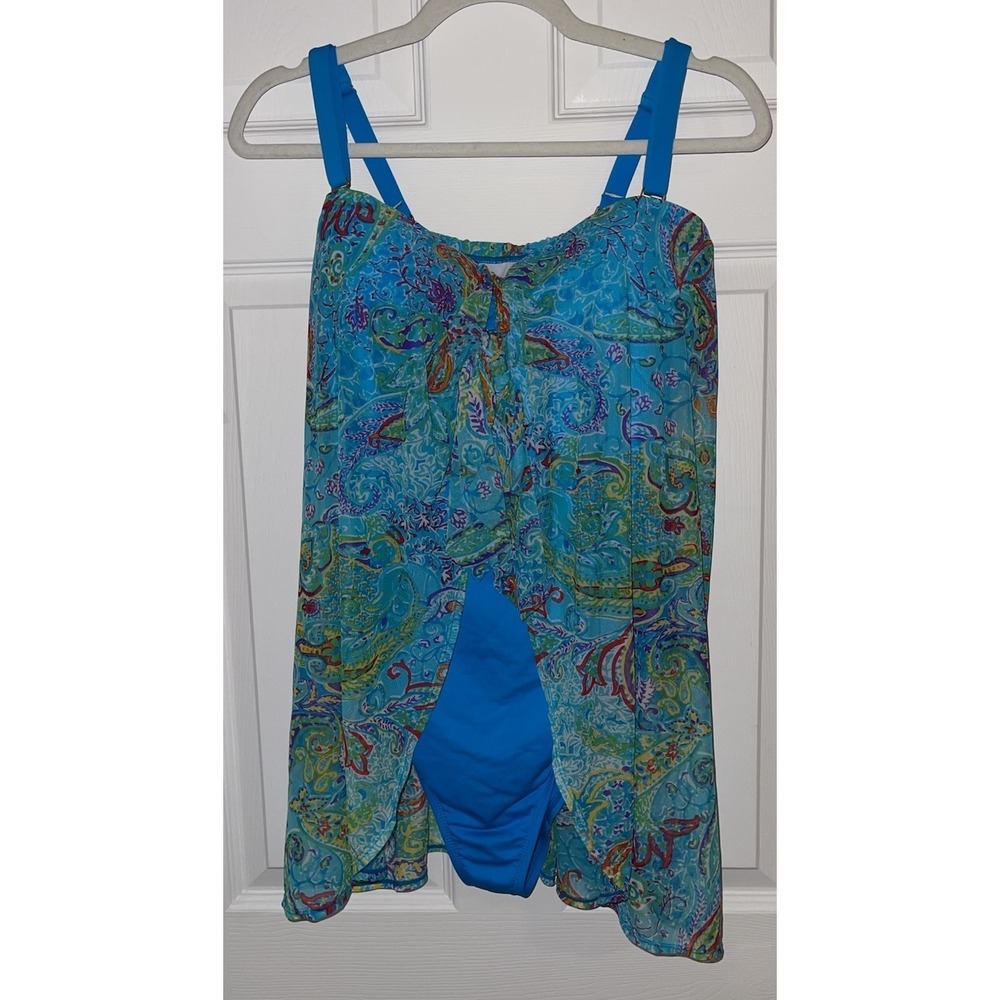 Lauren Ralph Lauren 1 Piece Multicolor Swimsuit 16W plus Beach Pool Swim Costal